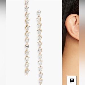 Nordstrom Pear Cubic Zirconia Linear Drop Earrings